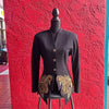 Orlando Rossi Black Beaded Paisley Wool Jacket