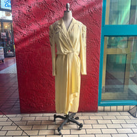 Francesca Pale Yellow Sequin Silk Dress — As-Is