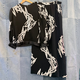 Aurora Ruffolo for Martha Black Ivory Blouse and Maxi Skirt Set