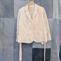 Plaza South Ivory Lace Belted Sample Jacket