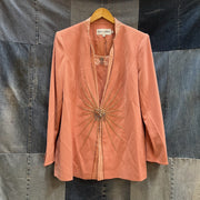 Mariella Ferretti Peach Beaded Jacket — As-Is