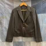 Jones New York Olive-Gray Fitted Blazer