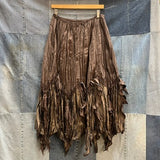 Michaela Brown Crinkle Ruffle Skirt — c. 2000s