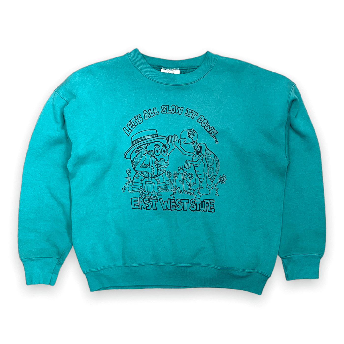 Slow it Down Turtle Sweatshirt #1.16 Teal XL
