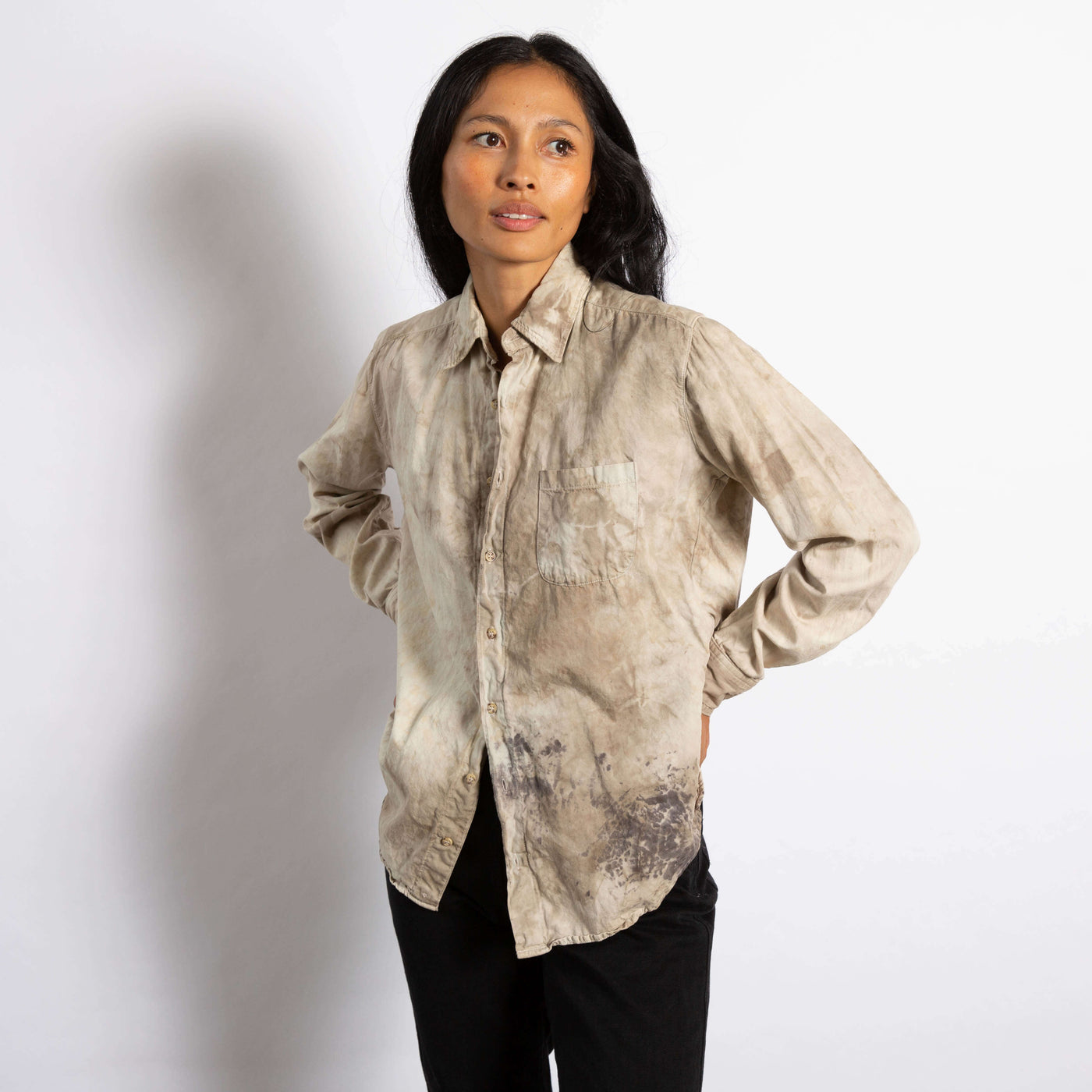 Naturally Dyed Woven Shirt - XS