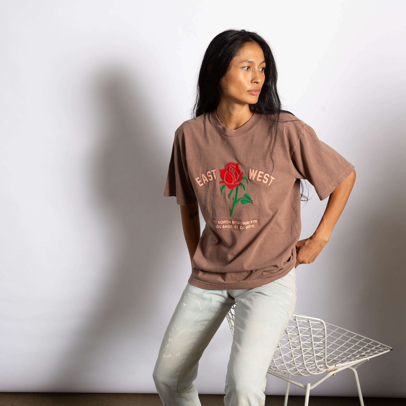 East West Rose Tee - Dusty Mauve