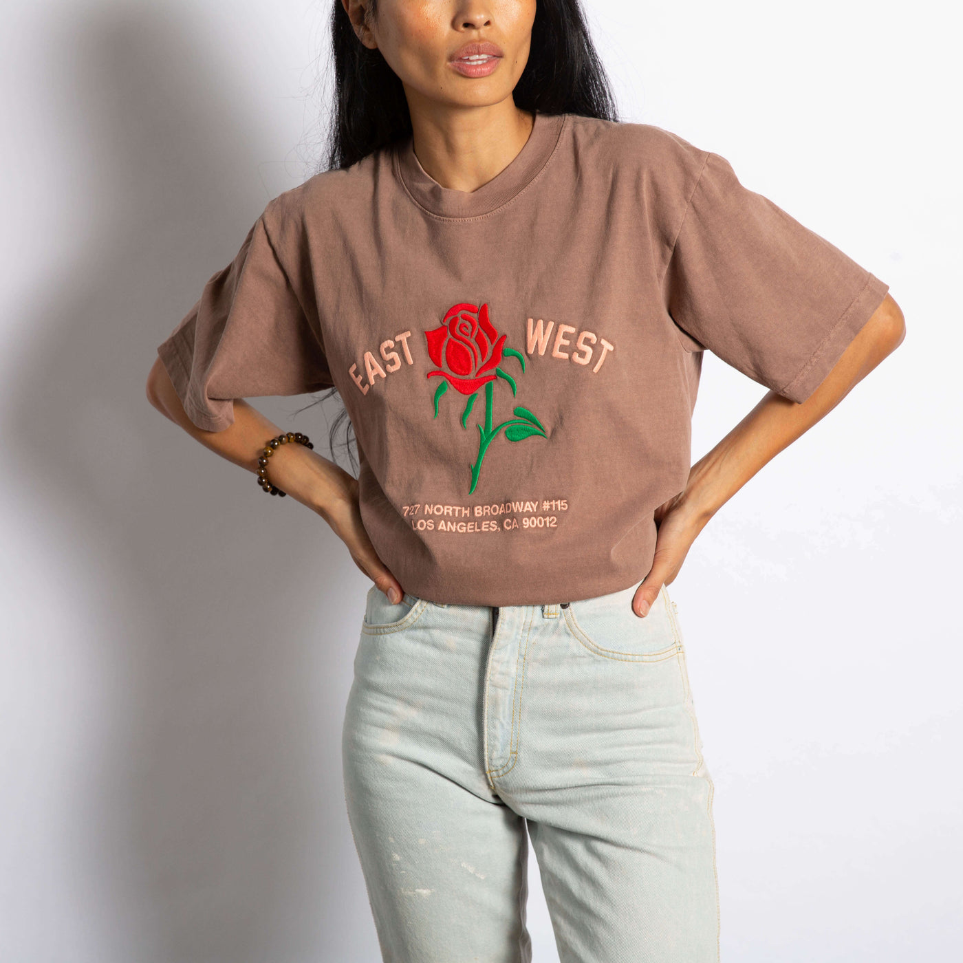 East West Rose Tee - Dusty Mauve