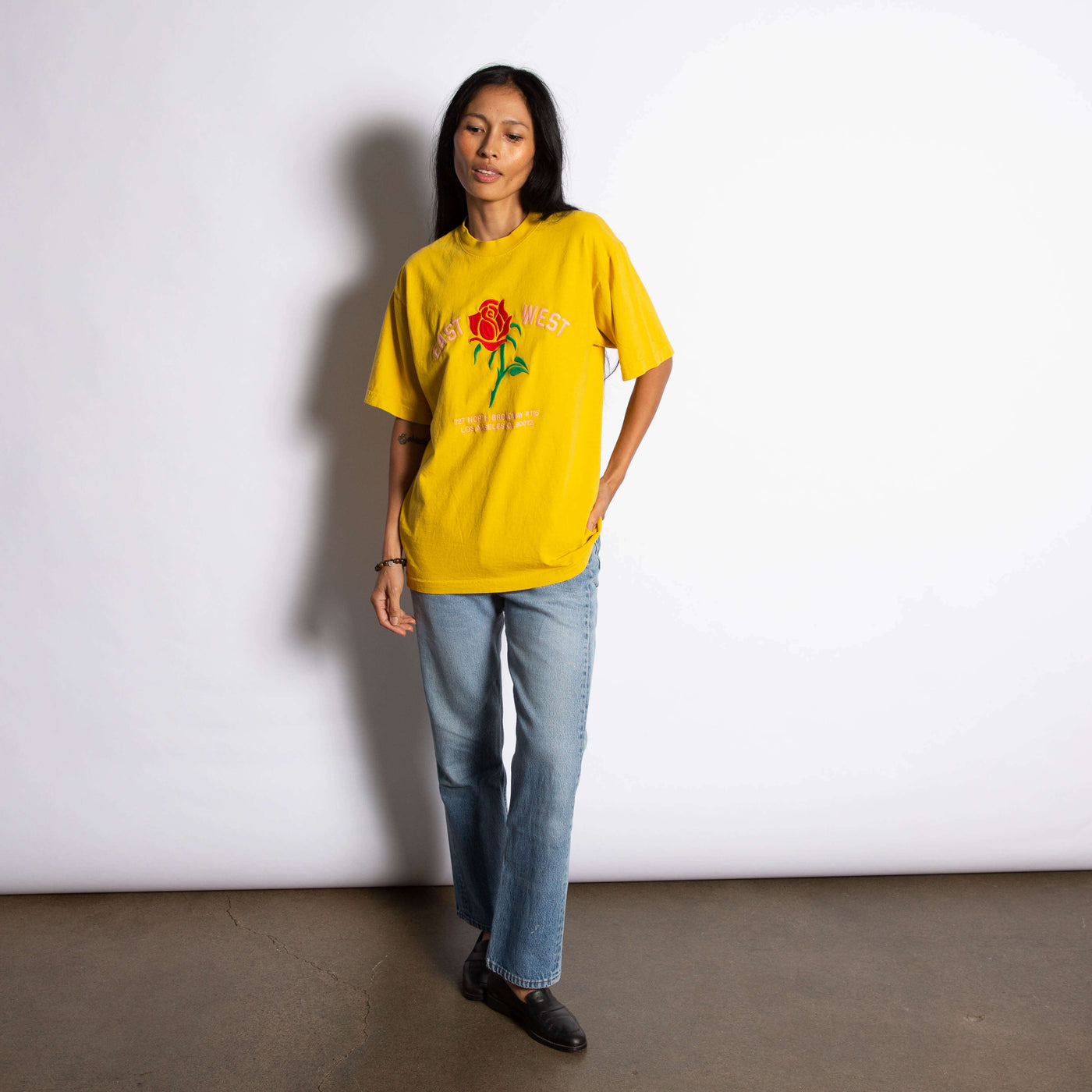 East West Rose Tee - Yellow