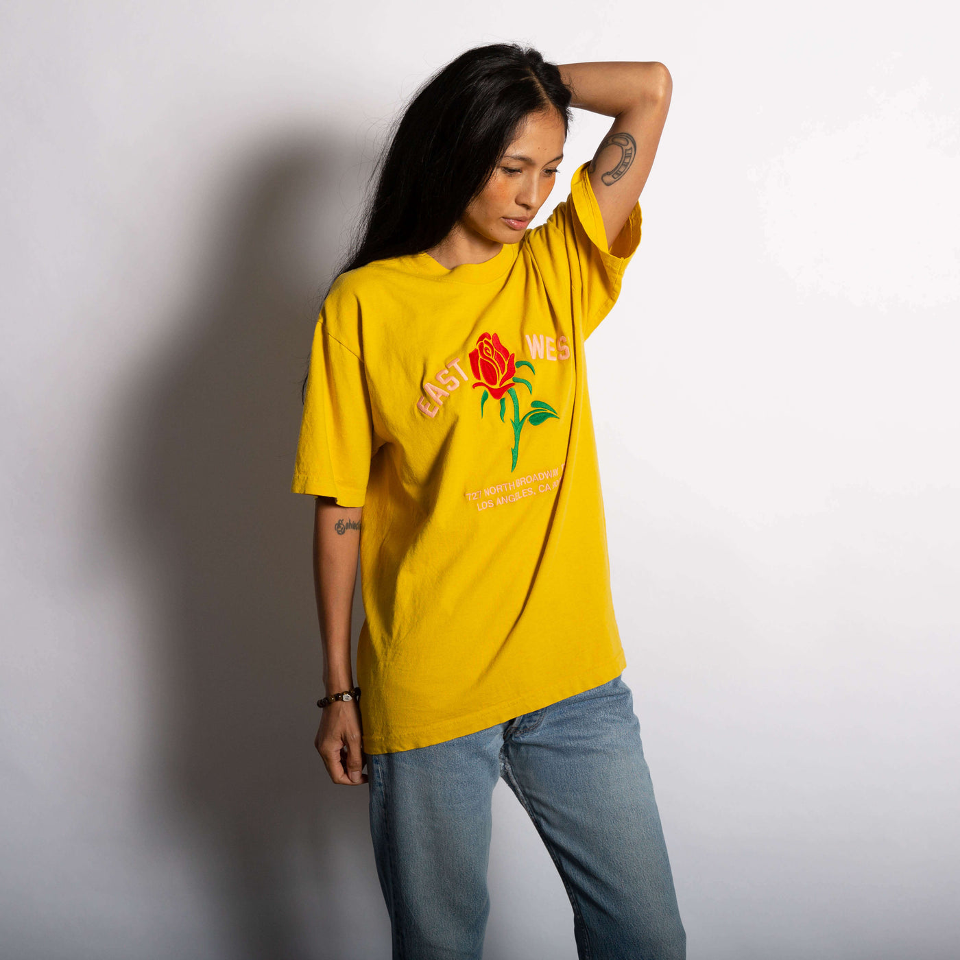 East West Rose Tee - Yellow