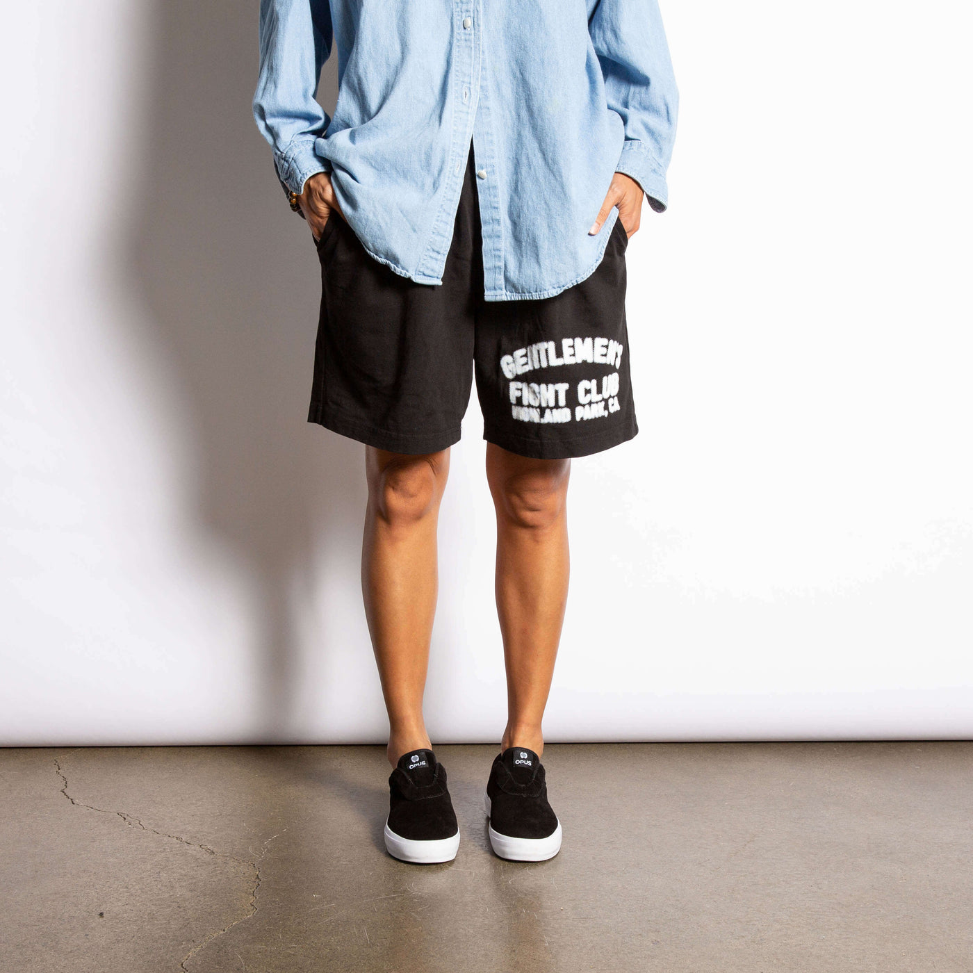 Blurred Vision Mid Length Heavy jersey Shorts Black