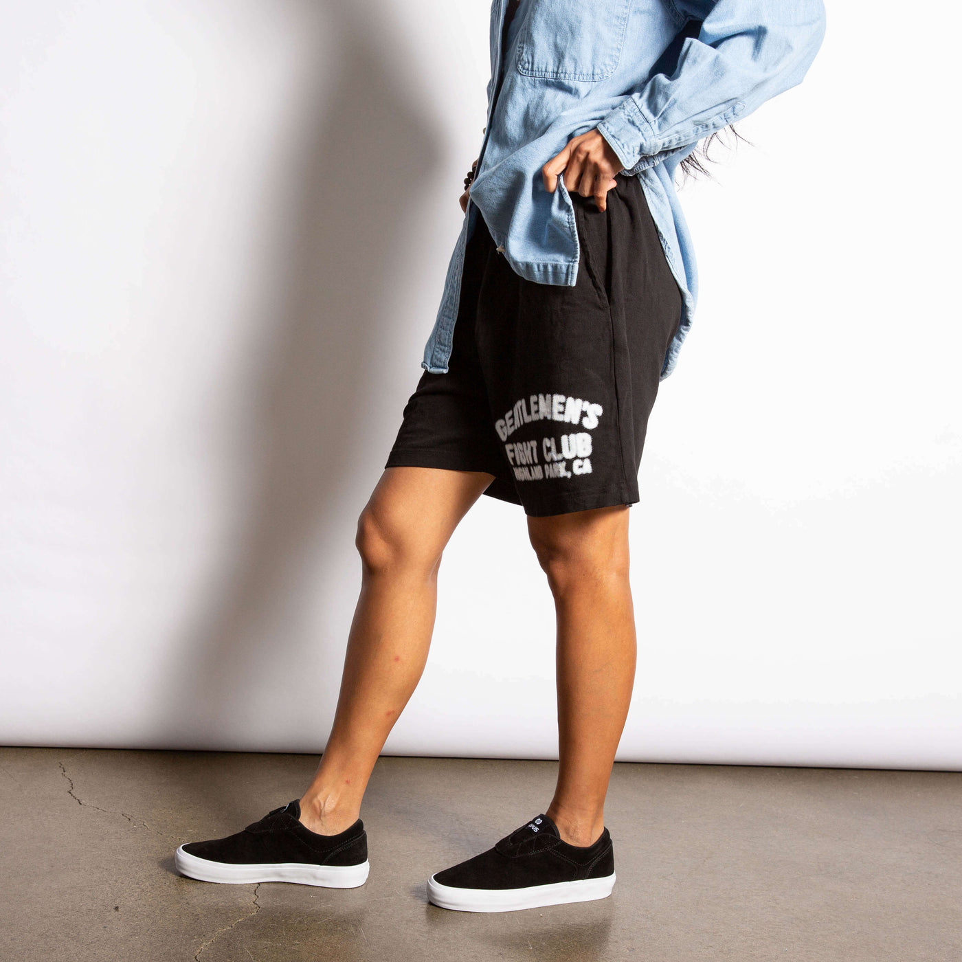 Blurred Vision Mid Length Heavy jersey Shorts Black
