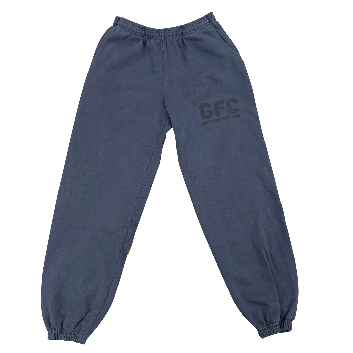 GFC BEHIND THE GLASS Sweatpants Dusty Navy 14oz Heavy Fleece PRINTED