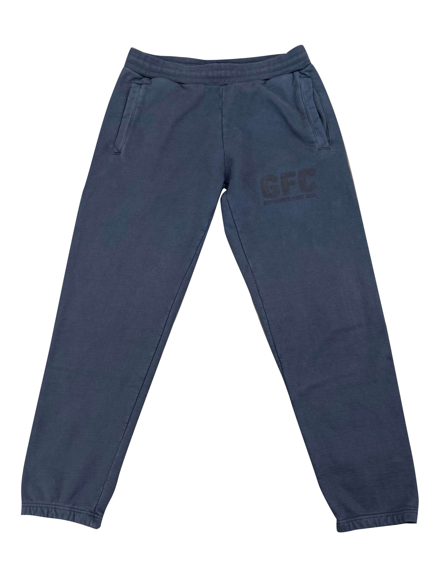 GFC BEHIND THE GLASS Sweatpants Dusty Navy 14oz Heavy Fleece PRINTED