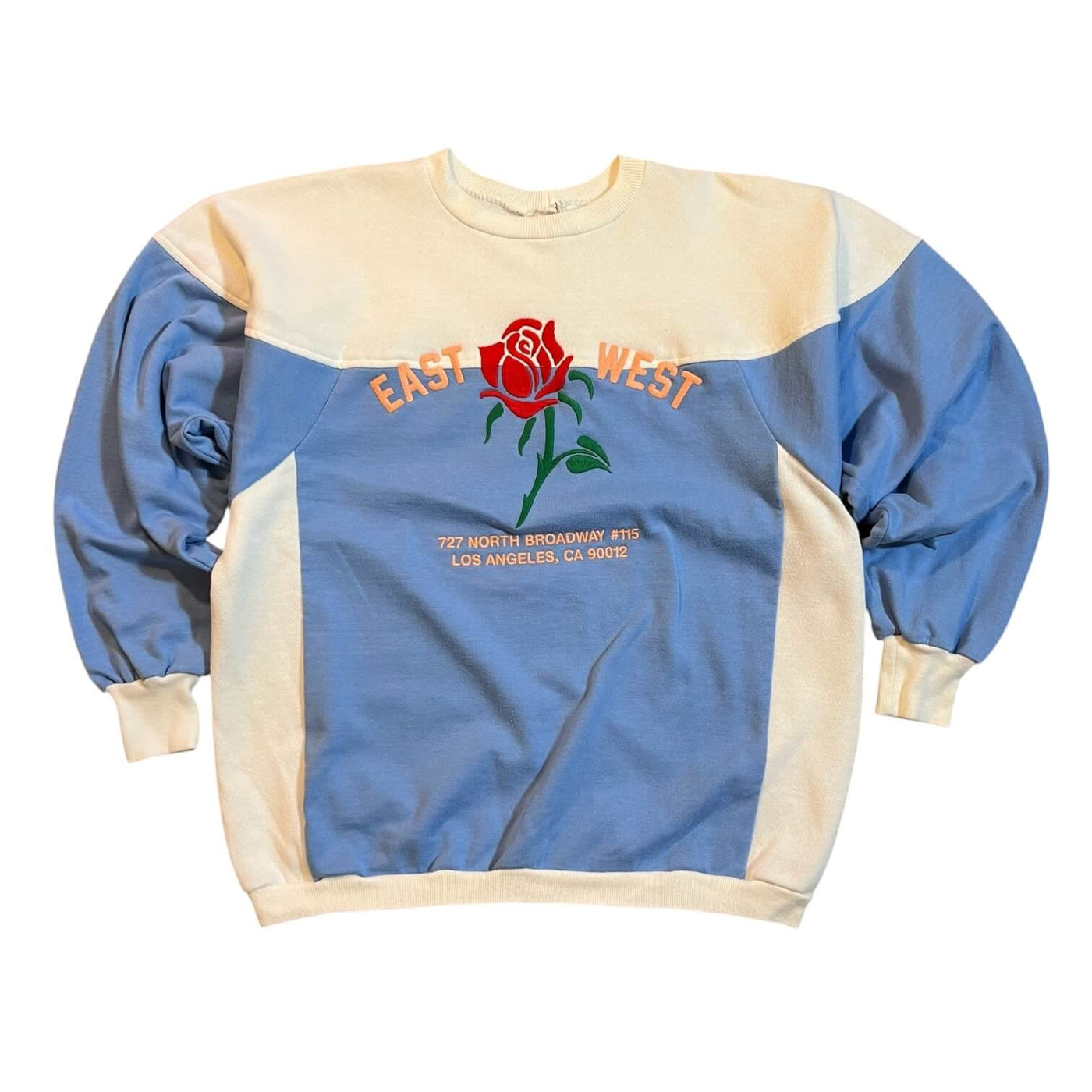 East West Rose Sweatshirt #10.9 White/Lt. Blue L