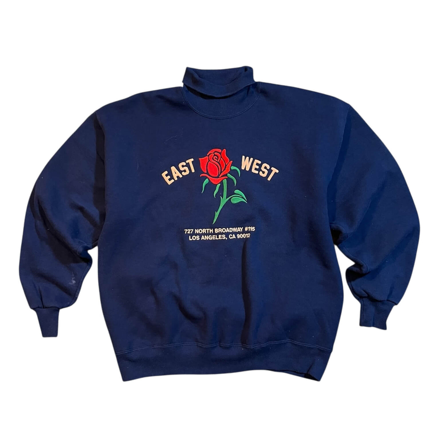 East West Rose Sweatshirt #10.6 Navy Turtleneck XL