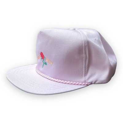 Pale pink hat side view