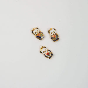 Cloisonné Panda Charms - 3 pieces sold separately