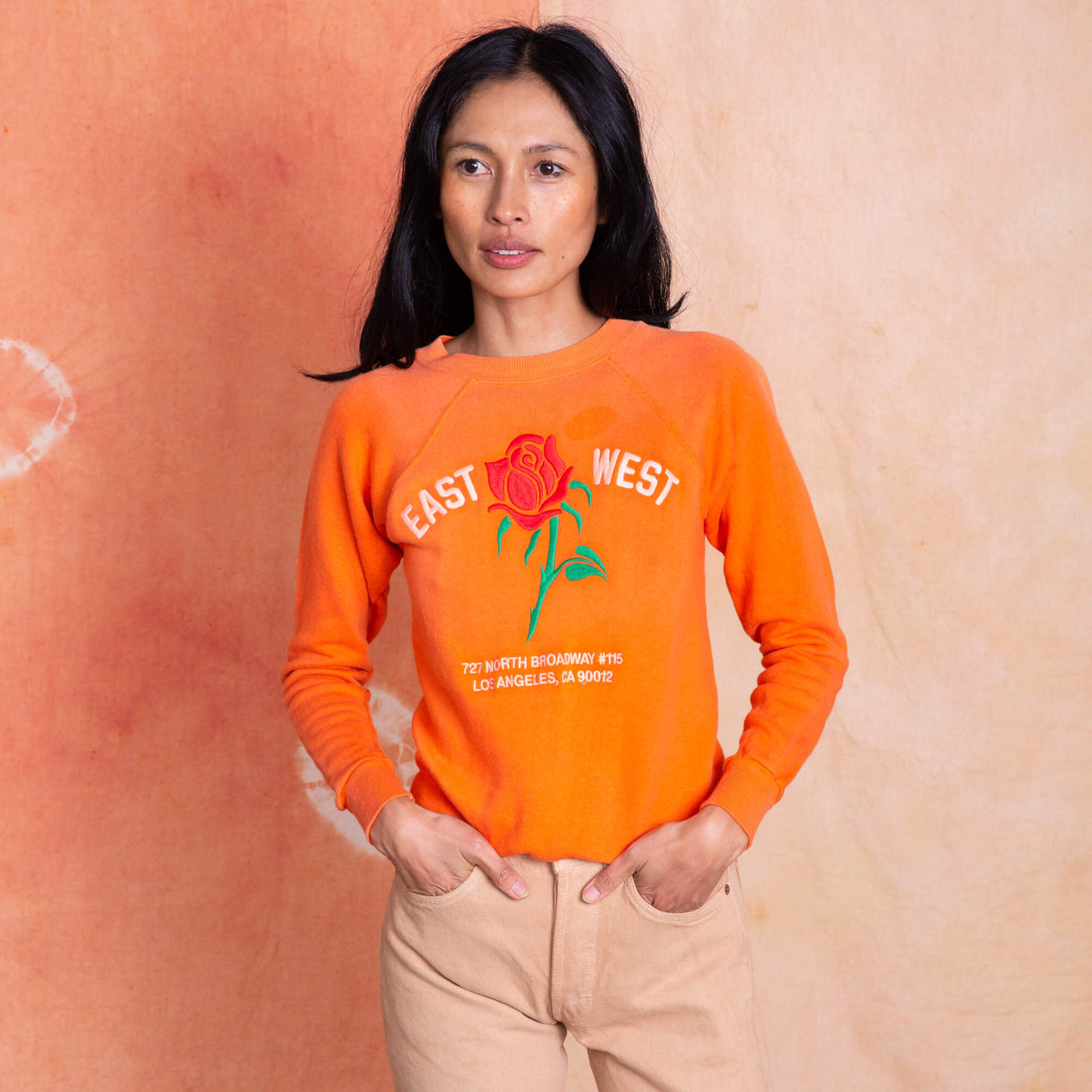 East West Rose Sweatshirt #7 Orange XXS