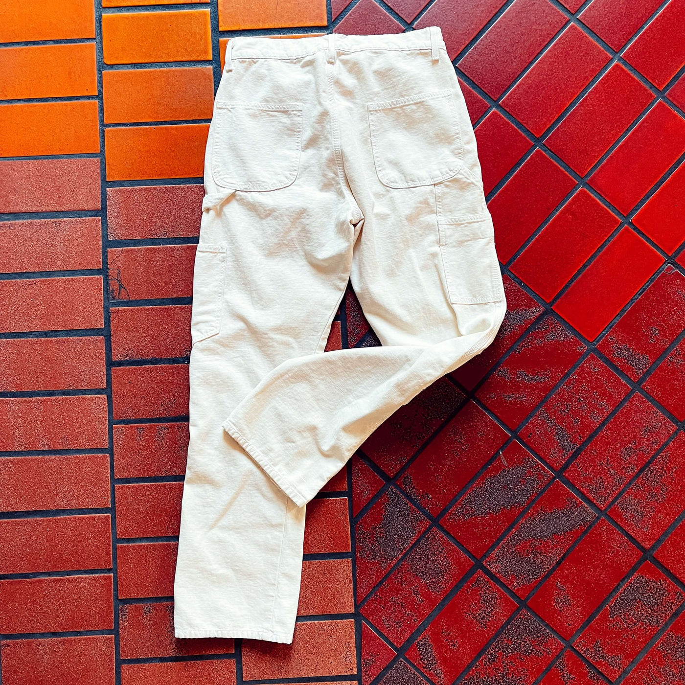 Unisex Soft Wash Carpenter Pants - Natural