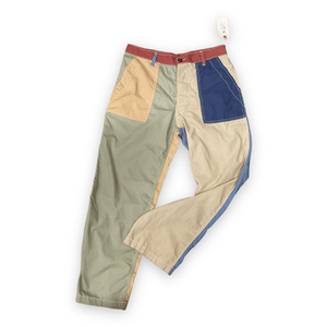Colorblocked trouser with patch pockets