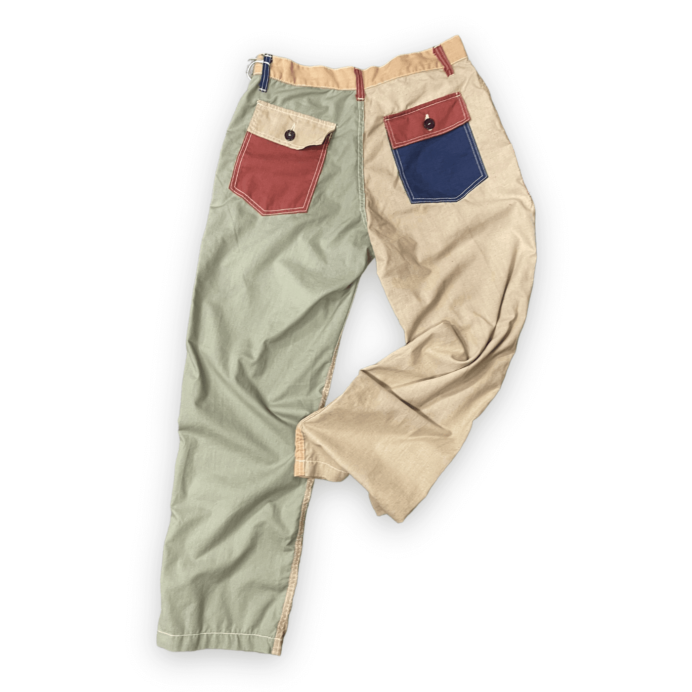 Colorblocked trouser with patch pockets