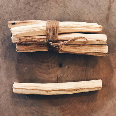 Palo Santo. Bundle is on top.  Single Stick is on bottom